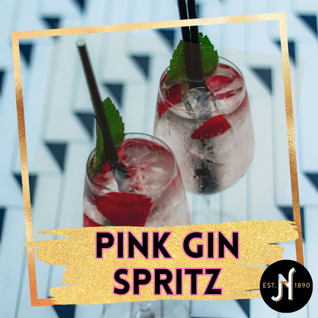 Pink gin spritz cocktail made at The Normanby Hotel called the pink gin spritz