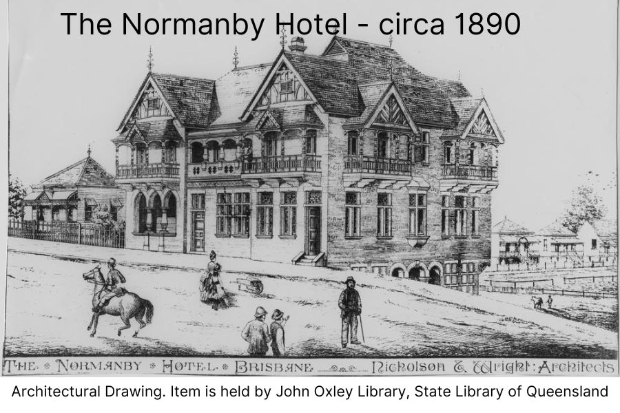 the normanby hotel architectural drawing in 1890